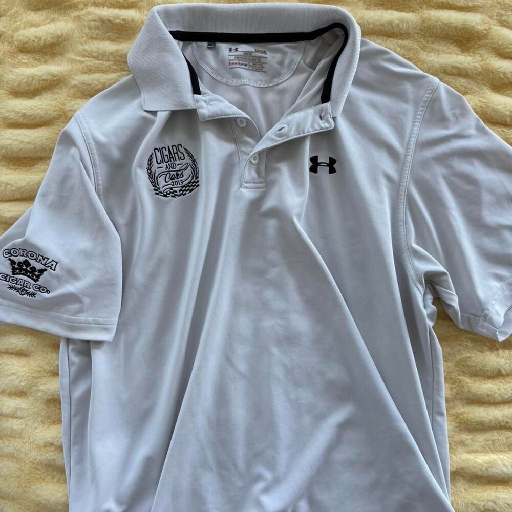 Under Armour White Polo Shirt E 7 F 6